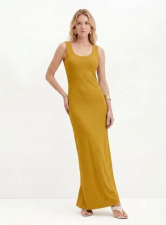 05179 VESTIDO CANELADO P AMARELO SOLAN