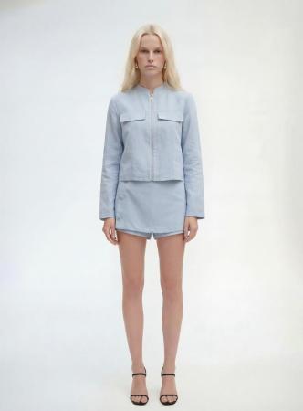 01511 SHORT SAIA LINHO PP AZUL CIEL