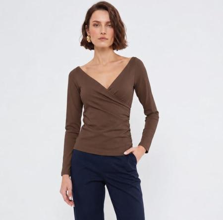105796 BLUSA SOMMER M MARROM TIRAMISU